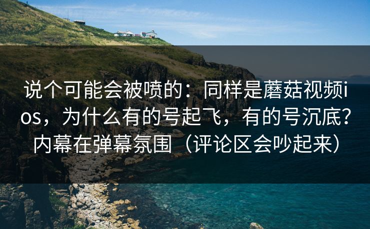 说个可能会被喷的：同样是蘑菇视频ios，为什么有的号起飞，有的号沉底？内幕在弹幕氛围（评论区会吵起来）